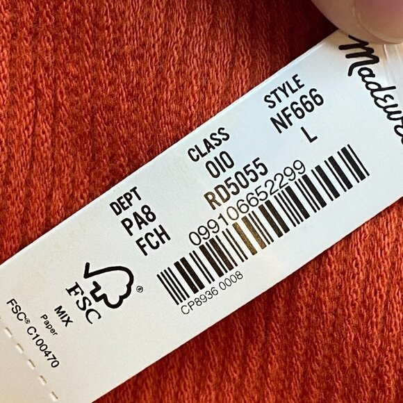 NWT Madewell Organic Cotton Peekaboo-Back Crop Tank - Picture 5 of 5